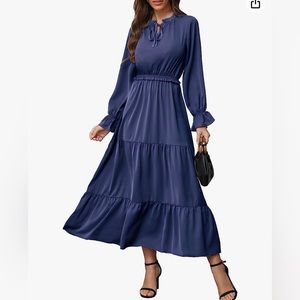 Navy Blue Ruffle Dress
